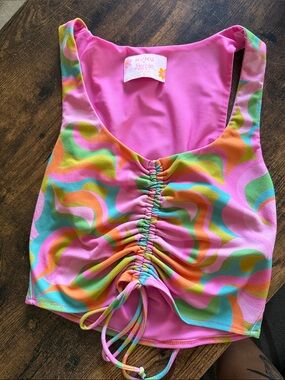 Show me your Mumu x Barbie Pink Retro Swirl Ruched Tank Size S